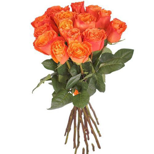Купить букет из 15-ти оранжевых роз с доставкой по Дорожному